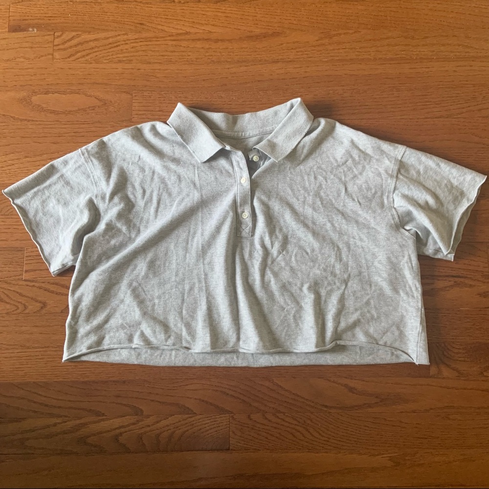 Aerie Women’s Cropped Grey Polo Top